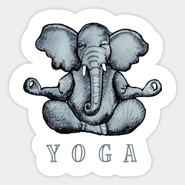 Yoga Elephant Sticker by TomiTee